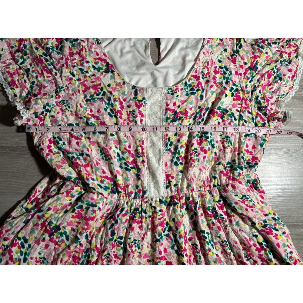 Torrid Women Size 2/2X Fit and Flare Dress Confetti Print Lace Trim Pockets - Picture 6 of 7